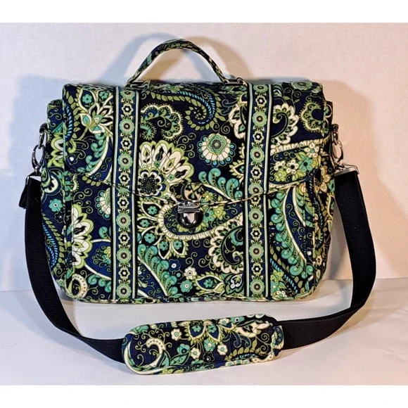 Vera Bradley Messenger Rythm & Blues Pattern Laptop Attache Convertible Strap - Picture 13 of 13